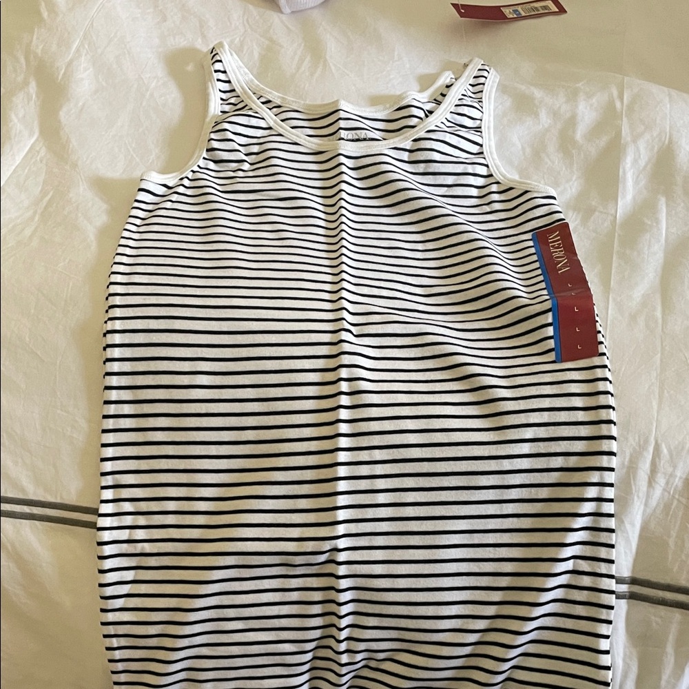 Merona Black and White Striped Tank Top